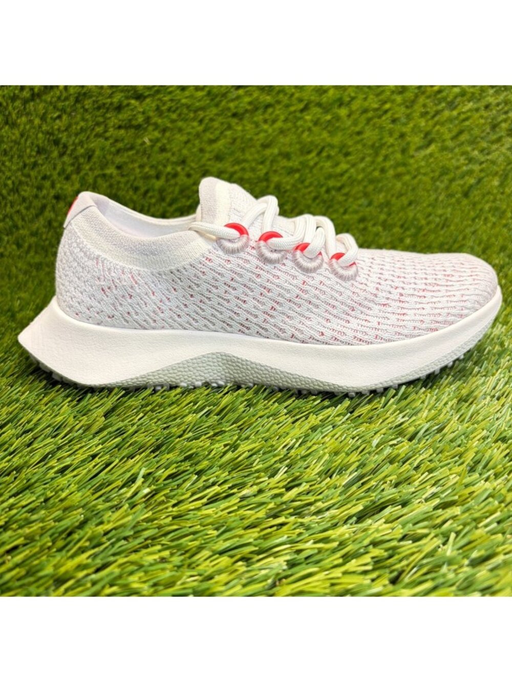 Allbirds Tree Dasher 2 Womens Size 5 White Red Athletic Running Shoes Sneakers